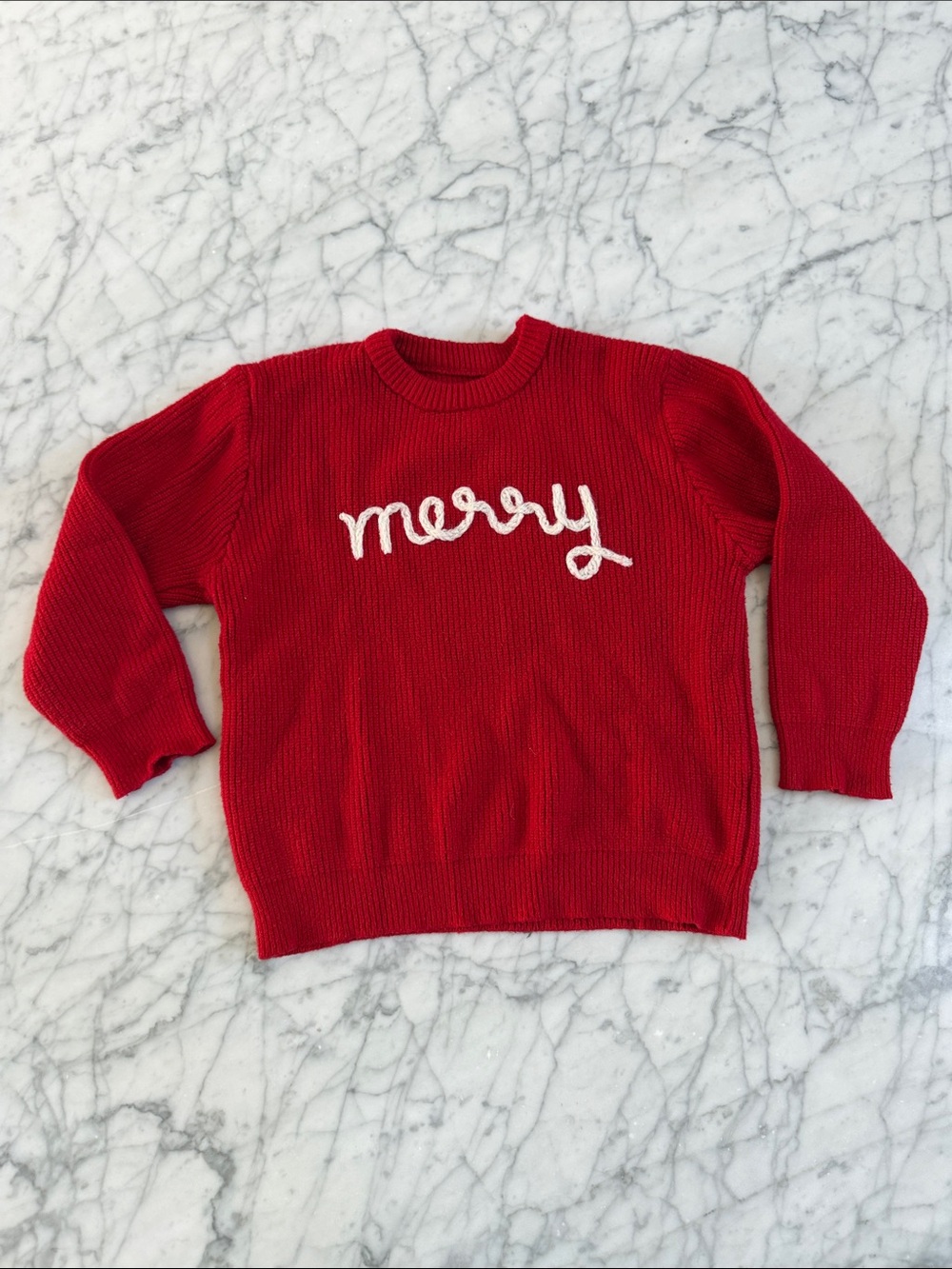 Gigi and Max Merry Red Knit Ribbed Sweater Sz 4/5Y